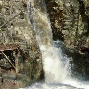 Mission Creek waterfall below Mission Dam
