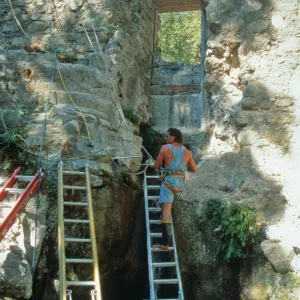 construction of the redwood flume, Mission Dam