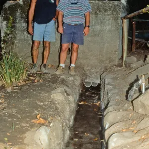 old Mission Aqueduct, construction of the redwood flume, Mission Dam
