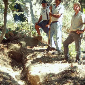 working on the old Mission Aqueduct, Mission Dam