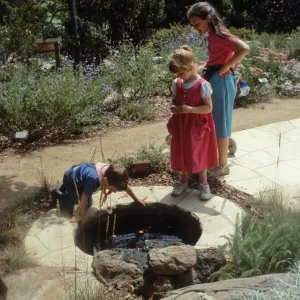 Home Demonstration Garden, children, frog pond