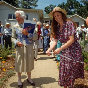 ribbon cutting ceremony, Lisa Lewis, Anne Jones, Home Demonstration Garden Dedication, 1991