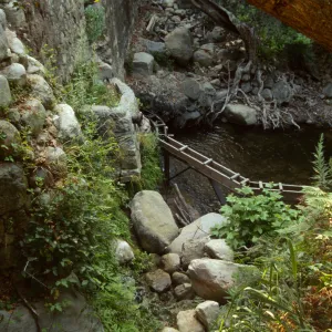 wooden aqueduct below Mission Dam