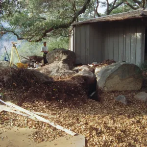 survey and excavation for new reflection pool at the Information Kiosk