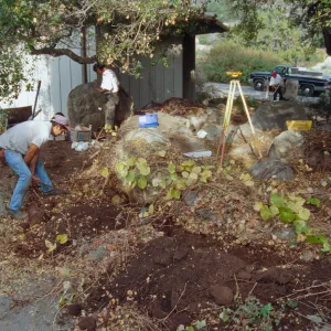 excavation for new reflection pool at the Information Kiosk