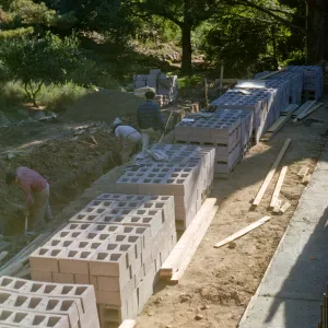 North Wing Construction, cinder blocks