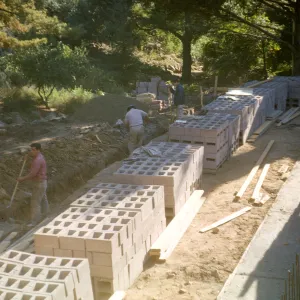 North Wing Construction, cinder blocks