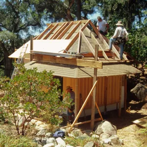 Tea House-- new roof construction