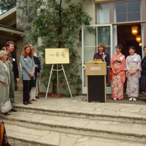 people at tea house event