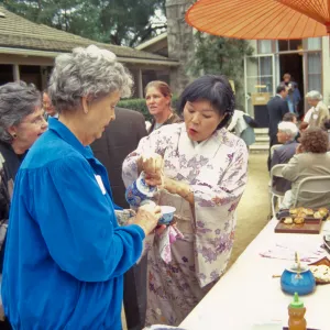 Guests at Tea House event in the Courtyard