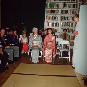 Tea House event, tea ceremony inside the Blaksley Library, 2000
