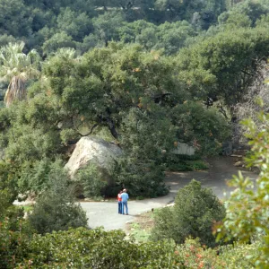view down to the Blaksley Boulder, visitors, couple