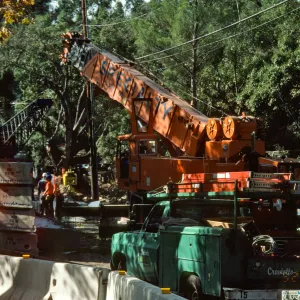 bridge construction on Mission Canyon Road