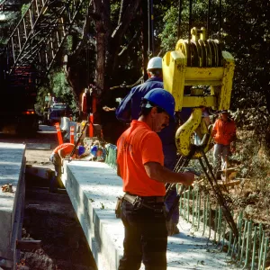 bridge construction on Mission Canyon Road