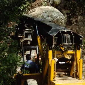 boulder removal by the Mission Dam