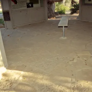 Stone floor in the Information Kiosk