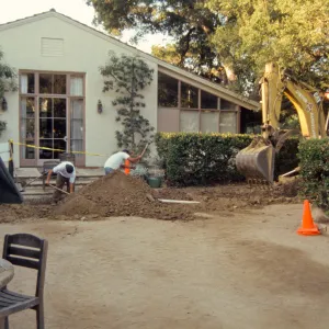 New pavered courtyard