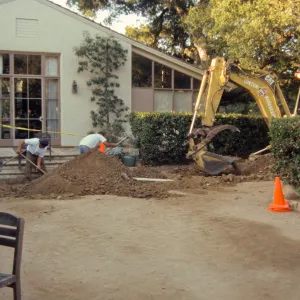New pavered courtyard