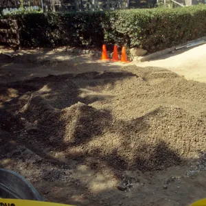 New pavered courtyard