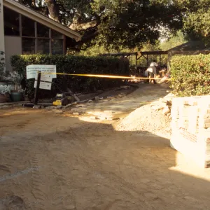 New pavered courtyard