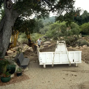 New pavered path at Garden Entrance, entrance oak