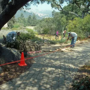 New pavered path to the restrooms at Garden Entrance