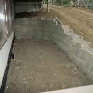 Pavering the path outside the Arroyo Room
