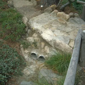 Pavering the path outside the Arroyo Room