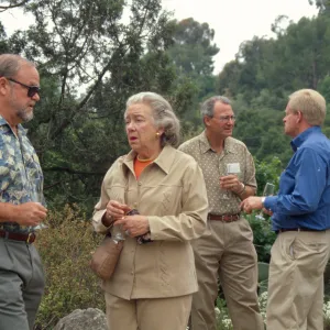 Dedication event, new stone bench in Desert Section, Pritzlaff Bench, 2000