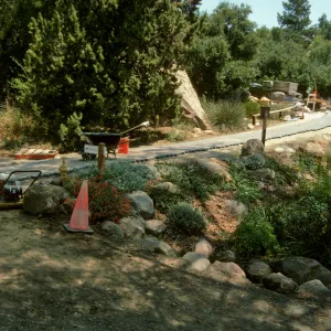 construction of new cobble stone path, Garden Entrance