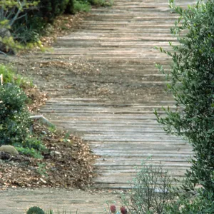 Railroad tie path at Gaden Entrance, 1980s