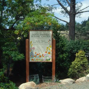 Santa Barbara Botanic Garden entrance sign