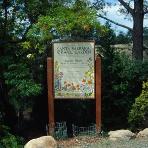 'Santa Barbara Botanic Garden' entrance sign