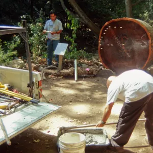 Redwood Cross-section, mounting the information panel