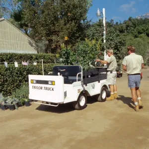 Taylor Truck, new electric cart in the SBBG Courtyard