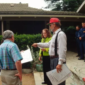 Fire Drill, SBBG staff emergency preparation exercise, Courtyard