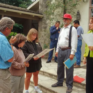 Fire Drill, SBBG staff emergency preparation exercise, Courtyard