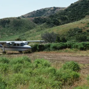 airplane at Stanton airfield, Santa Cruz Island