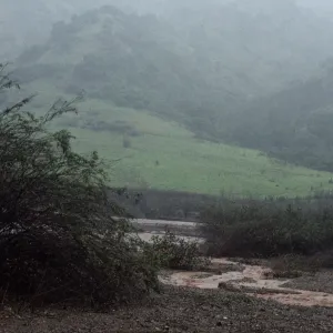 Flash flood, Central Valley, Santa Cruz Island