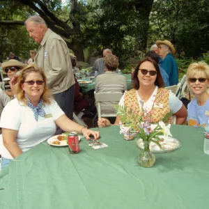 Dana Blum, Sue Smith, Kelly Stark, Volunteer Luncheon 2002, under the Meadow Oaks