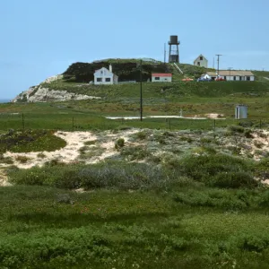 Point Conception from east, service buildings on point