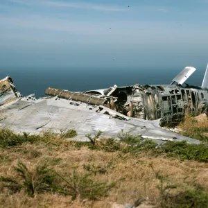 San Nicolas Island, plane wreck, northeast of runway