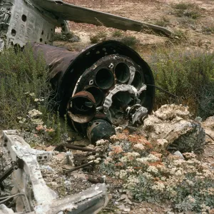 Airplane wreck, 2nd cyn. E. of Towers Canyon, San Nicolas Island