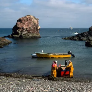 West San Benito Island, fishermen