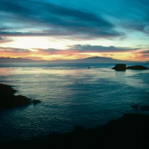 East San Benito Island, sunrise over Cedros Island