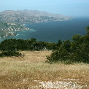 Santa Cruz Island, looking West from East end of China Pines
