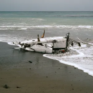 Wrecked Plane, Pozo Beach, Santa Cruz Island