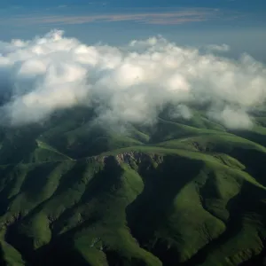 Santa Rosa Island, clouds over Santa Rosa Island peaks, North side