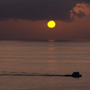 Sunrise and Boat, Santa Barbara Island