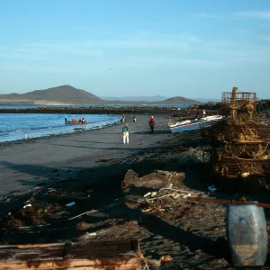 San Martin Island, beach at village, Hasslers Cove
